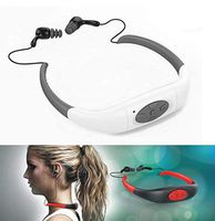 i-TecoSky IPX8 Waterproof 4GB Underwater Sport MP3 Music Player Neckband Stereo Audio Earphone Headset Headphone Mini Portable Music Player with FM Radio for Diving Swimming etc (white)