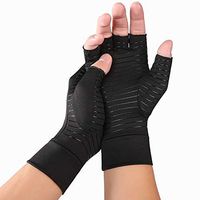 ARBOT Copper Compression Fingerless Arthritis Gloves for Men and Women, Comfy Brace Rheumatoid Stress Osteoarthritis Gloves