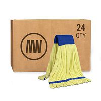 Bulk Large Microfiber Tube Mop Head (18 oz.) | Wholesale Commercial Industrial Wet Mops | Machine Washable | Yellow | Case Quantity (24 Count)