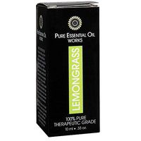 Pure Essential Oil Works Lemongrass Oil, 100% Pure, Natural, Paraben-Free and Therapeutic Grade with Euro-Style Dropper, 0.33 Ounces