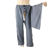 WXMYOZR Incontinence Care Pants Patient Pants Patient Care Clothes Easy to Wear and Take Off Adaptive Apparel for Bedridden Patients Incontinence Aids,Gray,XXXL