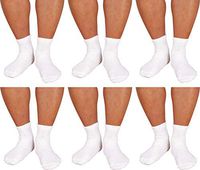 DIAMOND STAR Diabetic Socks For Men/Women - Cotton - Quarter/Ankle - Non Binding Loose Fit Top - 6 Pairs Pack (White, Men's/Women's 9-11/ Fits Shoe Size 5-10)