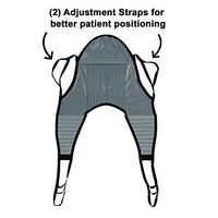 Patient Aid Padded U-Sling with Head Support, Universal Patient Lift Sling, Size Medium, 600lb Capacity