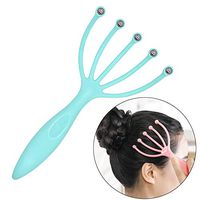 Head Massager,Protable Hand Held SPA Scalp Massager for Stress Relax,Gentle Massage Comb Massager,Comfortable Handheld Claw Scalp Massager with Steel Ball(Blue)