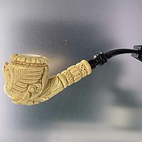 Mesut Master Meerschaum Pegasus Emblem 1/2 Bend Tobacco Pipe by Paykoc M01018