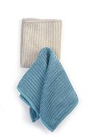 RSVP International (CDISH-TQ) Microfiber Dish Drying Cloths, Turquoise & Taupe, Set of 2 | Dry Dishes, Glasses, Pots, Pans & More | Use for Cleaning or for Drying | Asthma & Allergy Friendly