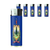 Vermont State Flag Lighters S1 Set of 5 Electronic Flame Cigarette Smoking