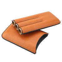 Jadeshay Cigar Case - Portable Leather Cigar Holder 3 Tube