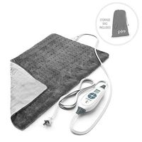 Pure Enrichment PureRelief XL (12"x24") Electric Heating Pad for Back Pain and Cramps - Ultra-Soft with 6 Temperature Settings, Auto Shut-Off, and Moist Heat (Charcoal Gray)
