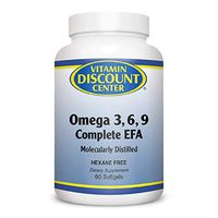 Vitamin Discount Center Omega 3-6-9 Essential Fatty Acids, Fish Oil, Cold-Pressed Borage and Flax Seed Oil, 60 Softgels