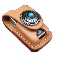 JYK-LQM Leather Lighter Pouch Holder Case-Eye of Stone-Khaki