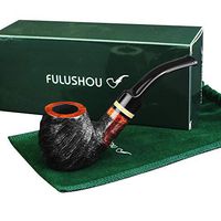 FULUSHOU Mediterranean Briar Wood Tobacco Pipe, Simple Atmosphere Tobacco Pipe - Desktop Carved Pipe