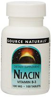 Source Naturals Niacin, Vitamin B-3 100 mg Dietary Supplement - 100 Tablets