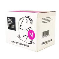 Commercial Bargains Code M Custom Fit Drawstring Trash Bag, 45 Liter / 12 Gallon, 8 Rolls, Simplehuman Code M Compatible (200 Count) (Code M - 12 Gallons)