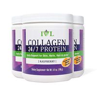 IVL Collagen 24/7 Protein Powder Daily Supplement, 30 Serving per Canister (Pack of 3)