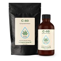 Suspended Solutions - C-60 Hemp - 4oz - 99.9% Pure C-60 in Organic Extra Virgin Hemp Oil - 100% Solvent Free - 108mg Active C60 - Glass Bottle - Carbon 60.
