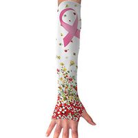 QG ZZX Breast Cancer Awareness Ribbon Unisex Compression Arm Sleeves UV Protection Performance Arm Sleeve - for Outdoor Sports Baseball,Basketball,Football (1 Pair)