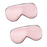 Silk Eye Sleep Mask Adjustable Strap, Comfortable & Super Soft Eye Mask, Blindfold Eyeshade for Men & Women for A Full Night's Sleep (Pink (2 Pcs))