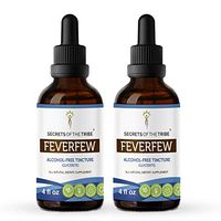 Feverfew Alcohol-Free Liquid Extract, Organic Feverfew (Tanacetum parthenium) Dried Herb Tincture Supplement (2x4 FL OZ)