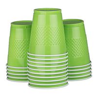 JAM PAPER Bulk Plastic Party Cups - 12 oz - Lime Green - 200 Glasses/Box
