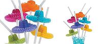 48 Pack- Mexican Sombrero Hat Straws- Fiesta Cinco de Mayo Party Supplies