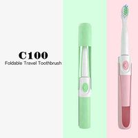 BGVIP C100 Electric Toothbrush Men & Women Toothbrush Home & Outdoor Travel Use Replaceable Battery Toothbrush (pink)