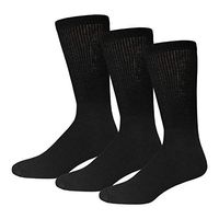 3 Pairs of Small Size Diabetic Neuropathy Crew Socks (9-11, Black)