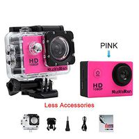 NUOYAREN Action Camera 1080P 12MP Sports Camera Full HD 2.0 Inch Action Cam 30m/98ft Underwater Waterproof Camera with Mounting Accessories Kit (Pink-Less)
