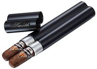 Personalized Bacuit Black Matte Dual Cigar Tube