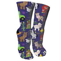 antspuent Farm Animal and Barnyard Compression Socks Unisex Printed Socks Crazy Patterned Fun Long Cotton Socks Over The Calf Tube