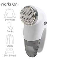 Woolite Portable Fabric Shaver Triple, Blade Guard for Protection of Your Clothes, Quickly and Effectively Remove Fluff, and Lint, Sweater Saver, White