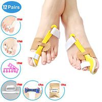 Bunion Corrector Toe Splint Kit 12 Piece Set for Hallux Valgus and Night Pain Relief Orthopedic Big Toe Straightener for Women and Men Treat and Prevent Hallux Valgus,Yellow