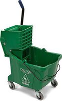 Carlisle 3690409 Commercial Mop Bucket with Side Press Wringer, 35 Quart Capacity, Green (Renewed)