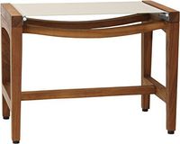 AquaTeak Patented 24" Asia Sling Teak Shower Bench (Taupe Sling) & AquaTeak Premium Teak Oil