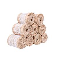 Meidexian888 Vintage Linen Ribbon, 9 Rolls of Natural Jute Linen Ribbon DIY Wedding Strap Party