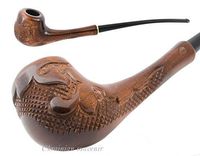 "Elegant - Versailles" Pear Wood Hand Carved Tobacco Smoking Pipe Pouch