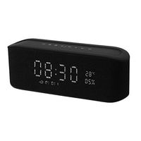 Resonus Wireless 4.2 Speaker with Radio, 2 Alarm Clock, Snooze, Stereo Sound, Enhanced Bass, Aux in, TF Card Slot, LED Display Time/Thermometer, 33 ft Bluetooth Range Portable Speaker Black