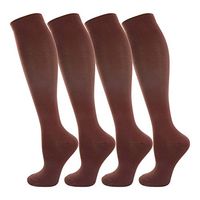 NOVAYARD Compression Socks for Men & Women Graduated 15-20 mmHg (4 Pairs) (Brown, Small/Medium)