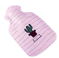 Warm Classic Small 0.1 L Hot Water Bottle Cute Cartoon Safe Water-Filled, Pink (Cactus)
