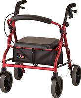 NOVA Zoom Rollator Walker with 18” Seat Height, Red