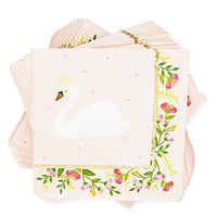 Princess Swan Birthday Party Napkins (5 in, 50 Pack)