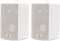 Acoustic Audio AA251W Indoor Outdoor 3 Way Speakers White Mountable Pair