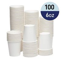 Papernain Hot Paper Disposable Cups (White, 6 oz, 100-Count)