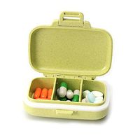 super1798 Pill Organizer, 3/6 Slots Moisture-Proof Pill Box Storage Case Travel Organizer Green 3 Compartments