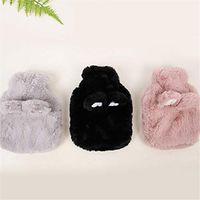 Mini Cute Cartoon Bunny Ears Plush Coat Hot Water Bag Three-Piece Set, Student Children's Gifts, Portable Winter Water-Filled Hand Warmers