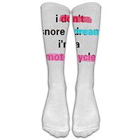 Etrfr I Don't Snore I Dream I'm A Motorcycle Custom Knee High Socks Football Baseball Long Stockings For Men Women