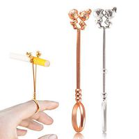 Cigarette Holder, Lady Smoker Finger Cigarette Holder Ring for Women, Smoking Accessories for Weed (Gold, S)