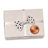 20ea - 1 3/8" White Small Polka Dot Bow Ties Width 7/8"