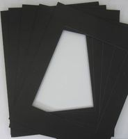 Golden State Art, Pack of 10 of 20x24 Black Pre-Cut Acid-Free BLACKCORE mat for 16x20 + Back