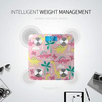 Bluetooth Weight Scale Kg Cartoon Colorful Cute Painting Dinosaur Body Analyzer Scale Body Fat Composition Monitor Analyzer with Smartphone App for Body Management-396 Lbs